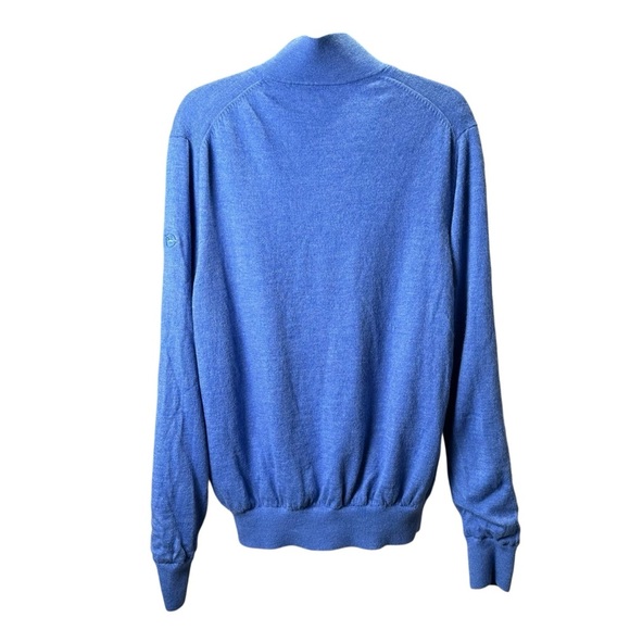 Fairway & Greene Men’s XL Blue Italian Merino Quarter Zip Pullover Wind-Sweater - Picture 3 of 7